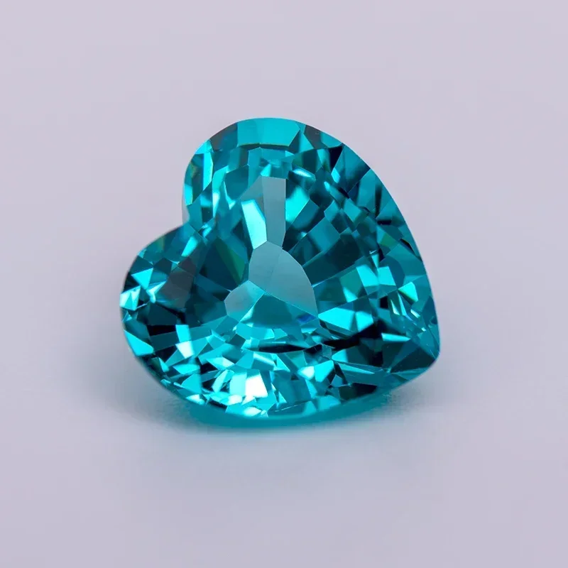 

Lab Grown Paraiba Stone Heart Shape VVS1Gemstones Charms Beads for DIY Jewelry Making Earrings Rings Selectable AGL Certificate