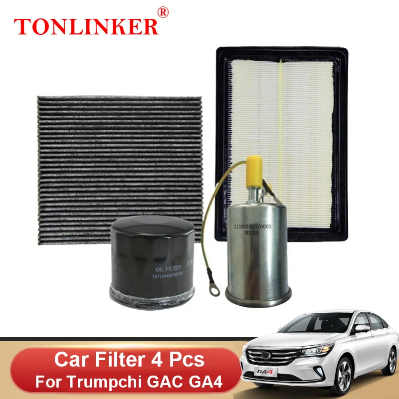 TONLINKER Auto Kabine Luftfilter Ölfilter Kraftstoff Filter Für Trumpchi GAC GA4 2021 2022 1,5 MT Modell Auto Zubehör 1Pcs/4Pcs Set