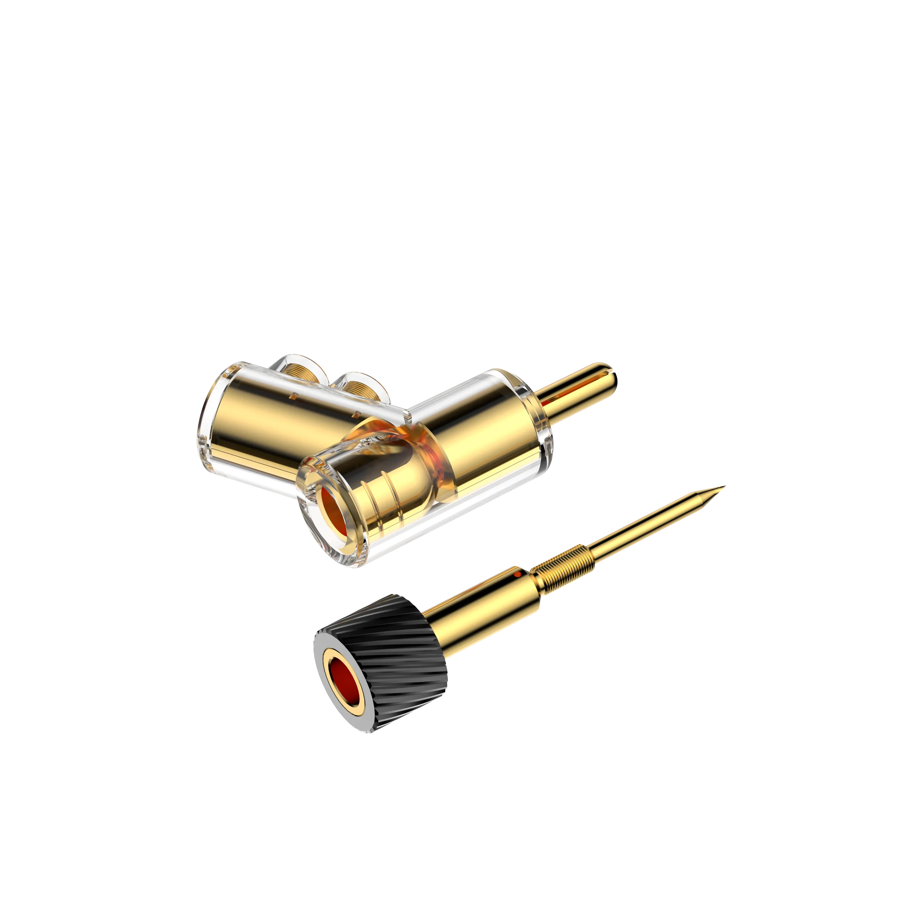 Audiocrast M21R/G 45-Grad-Bananenstecker mit doppelter Schraube, Lautsprecheranschlüsse, rhodinierte, abschließbare Audiokabelanschlüsse – Detail 12