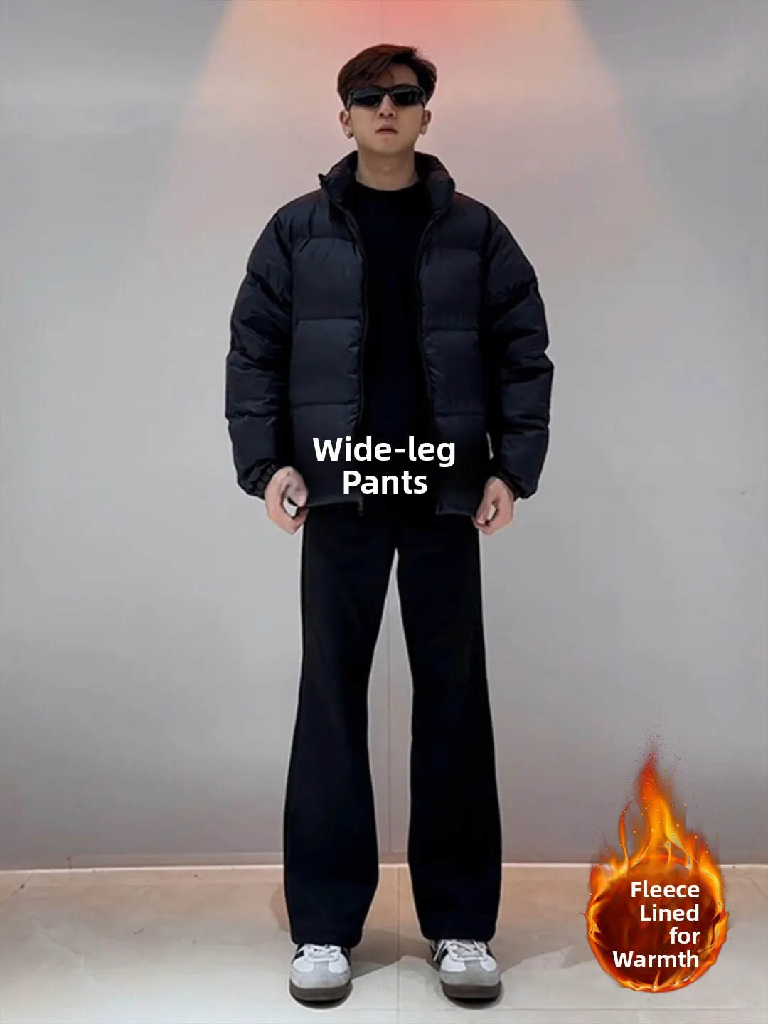 

Men's Fleece Lined Thickened Straight Leg Micro Flared Jeans Spring 2026 New Style Versatile Blade Shape Classic Blue Denim