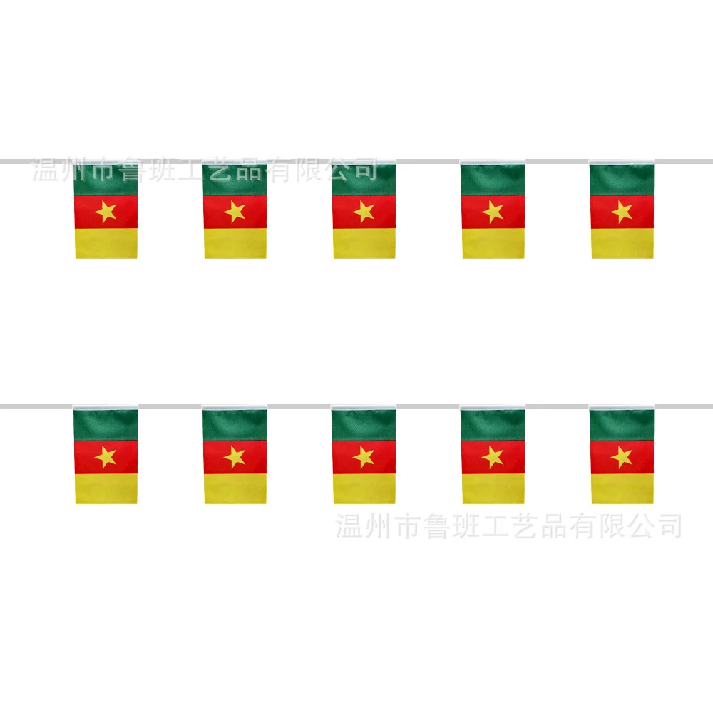 SKY FLAG 14x21cm Cameroon bunting flags 20pcs/lot polyester 