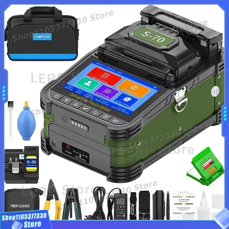 COMPTYCO S-70 Fiber Optic Splicing Machine 6 Motors 8/18S Fiber Optic Soudeuse FTTH Optical Fiber Welding Machine Fusion