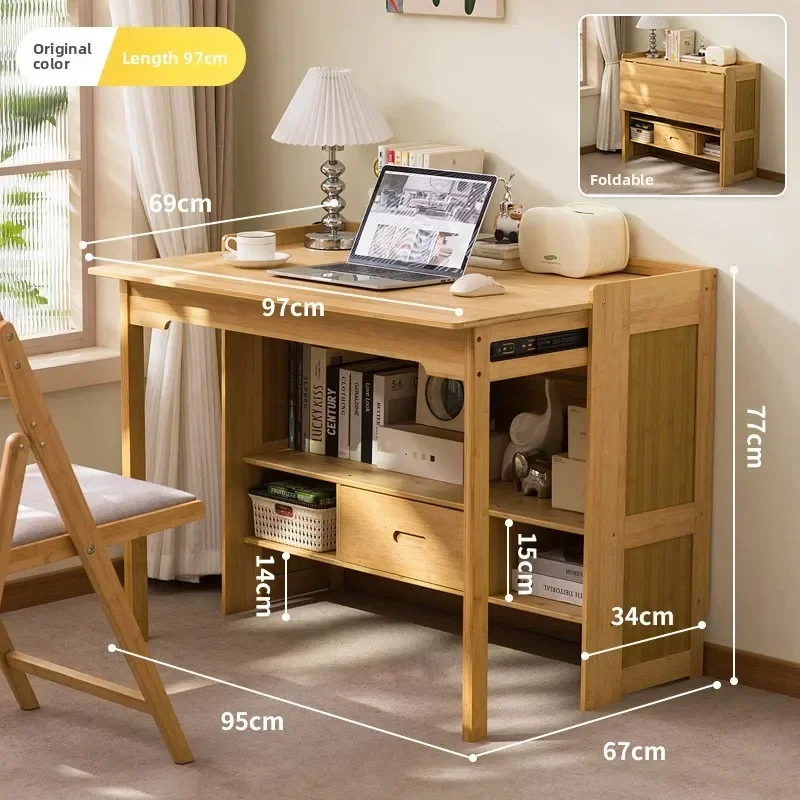 Modern Household GoodsSolid Wood Desk Desk Home Writing Desk Folding Table With Storage