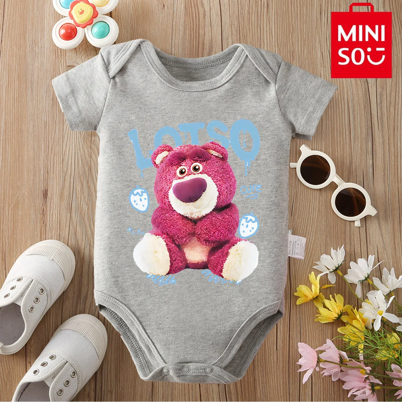 

MINISO&Disney Jointly Signed 100% Cotton Mickey Mouse Baby Clothe Onesie Bodysuit Cute Cartoon Print for 0 To 12 Months Newborn