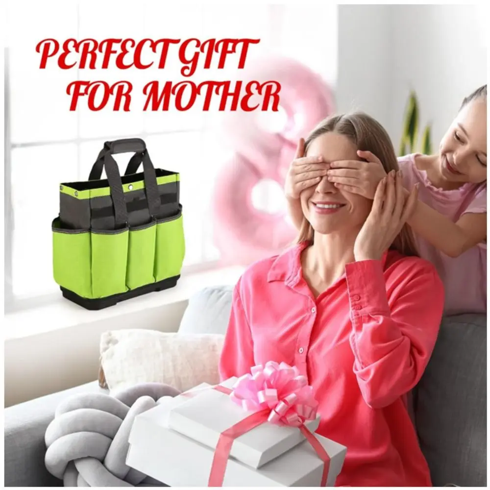 耐久性のある頑丈なガーデンツールオーガナイザー、防水プラスチックベースツールトート、ツール整理強化収納バッグ、屋外用