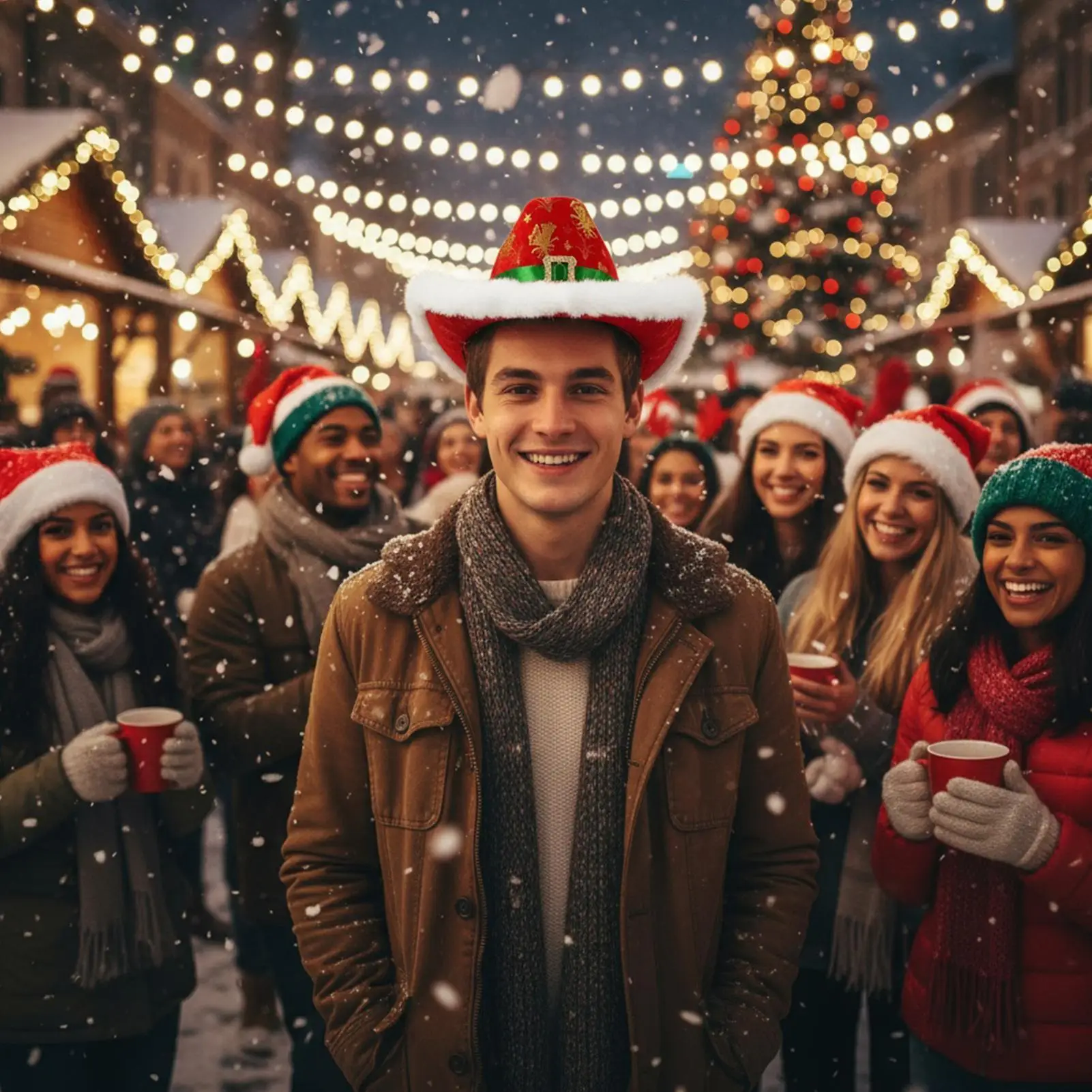 

Красная рождественская ковбойская шляпа с белой отделкой, праздничный западный костюм, рождественская ковбойская ковбойская красная шляпа для новогодних вечеринок, сцены