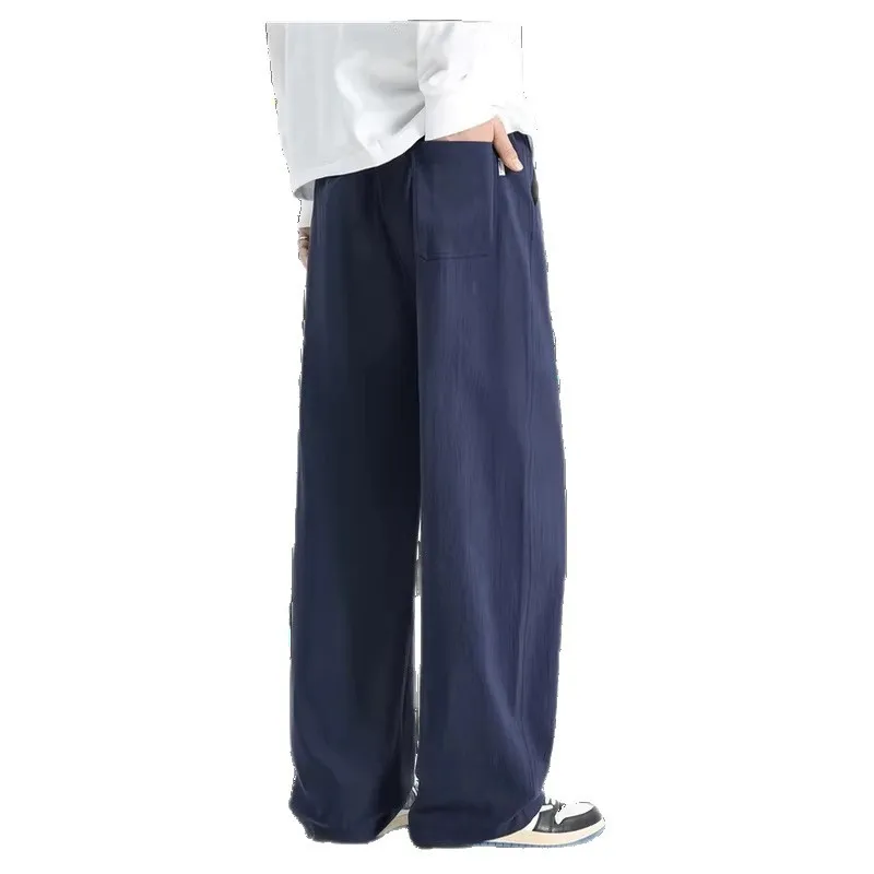 2026 Men's Summer Linen Wide Leg Sports Straight Casual Pants