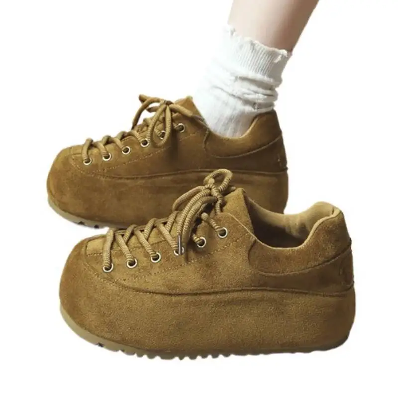 النساء أحذية منصة مسطحة الجلد المدبوغ الاتجاه أحذية رياضية الشتاء عادية جديدة المتسكعون أحذية رياضية غير رسمية المشي الدانتيل يصل Zapatos Mujer