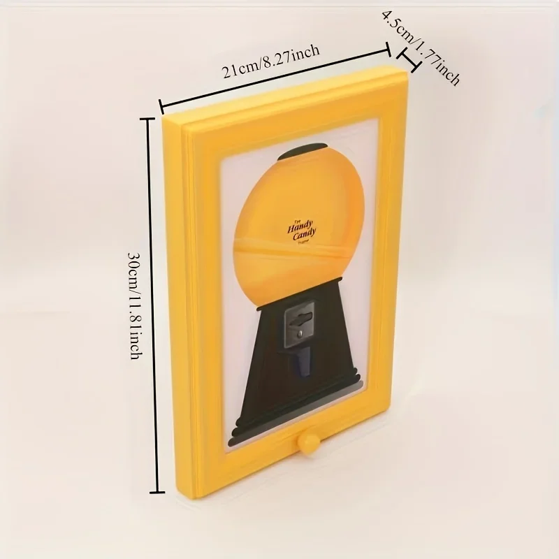 Dispensador de dulces montado en la pared y marco de fotos Diseño de varilla manual No requiere energía, decoración de cocina vintage en tonos amarillos y negros