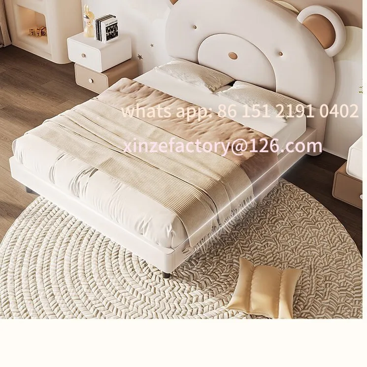 سرير مفرد متعدد الوظائف لغرفة النوم المنزلية مصنوع من الجلد الناعم قابل للتخصيص