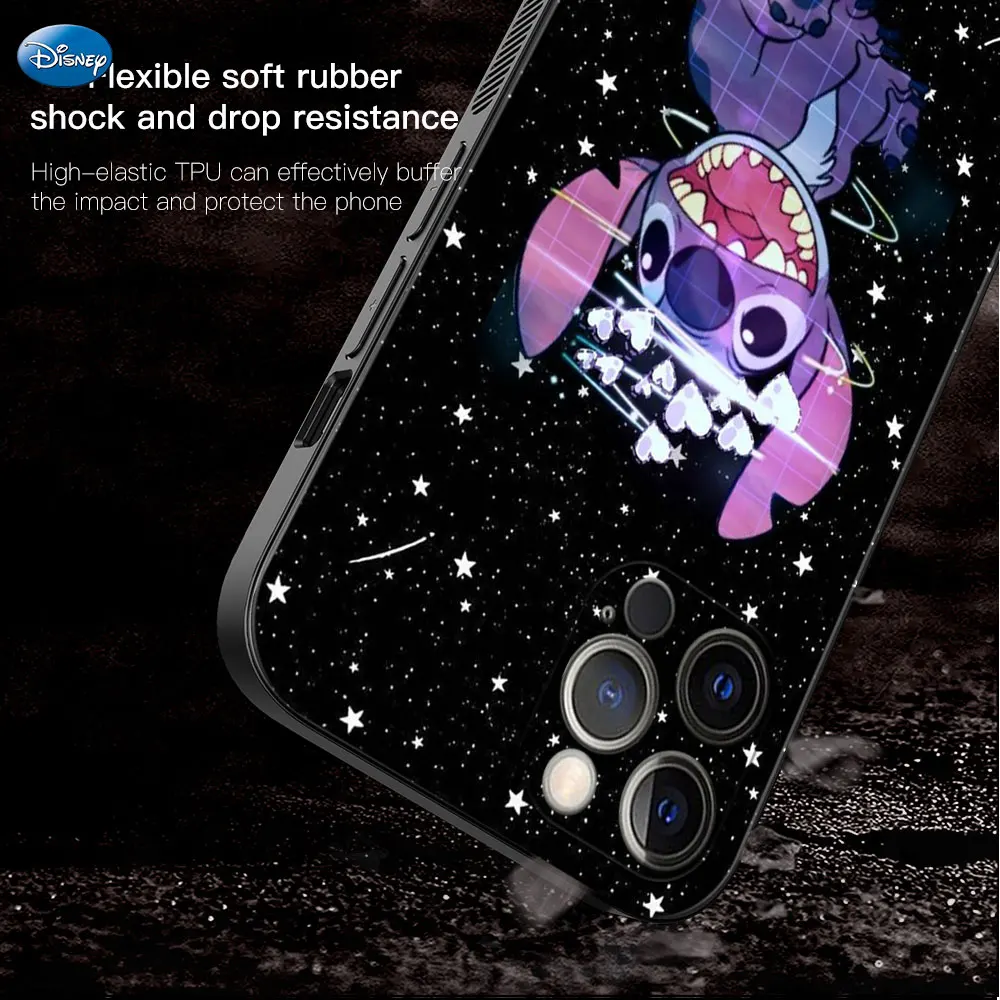 Shockproof Fashion For Apple iPhone 14 XS 13 XR 14 Plus X 11 12 Pro Max 8 SEMini Coque Disney Stitch Look Star Moon Phone Case