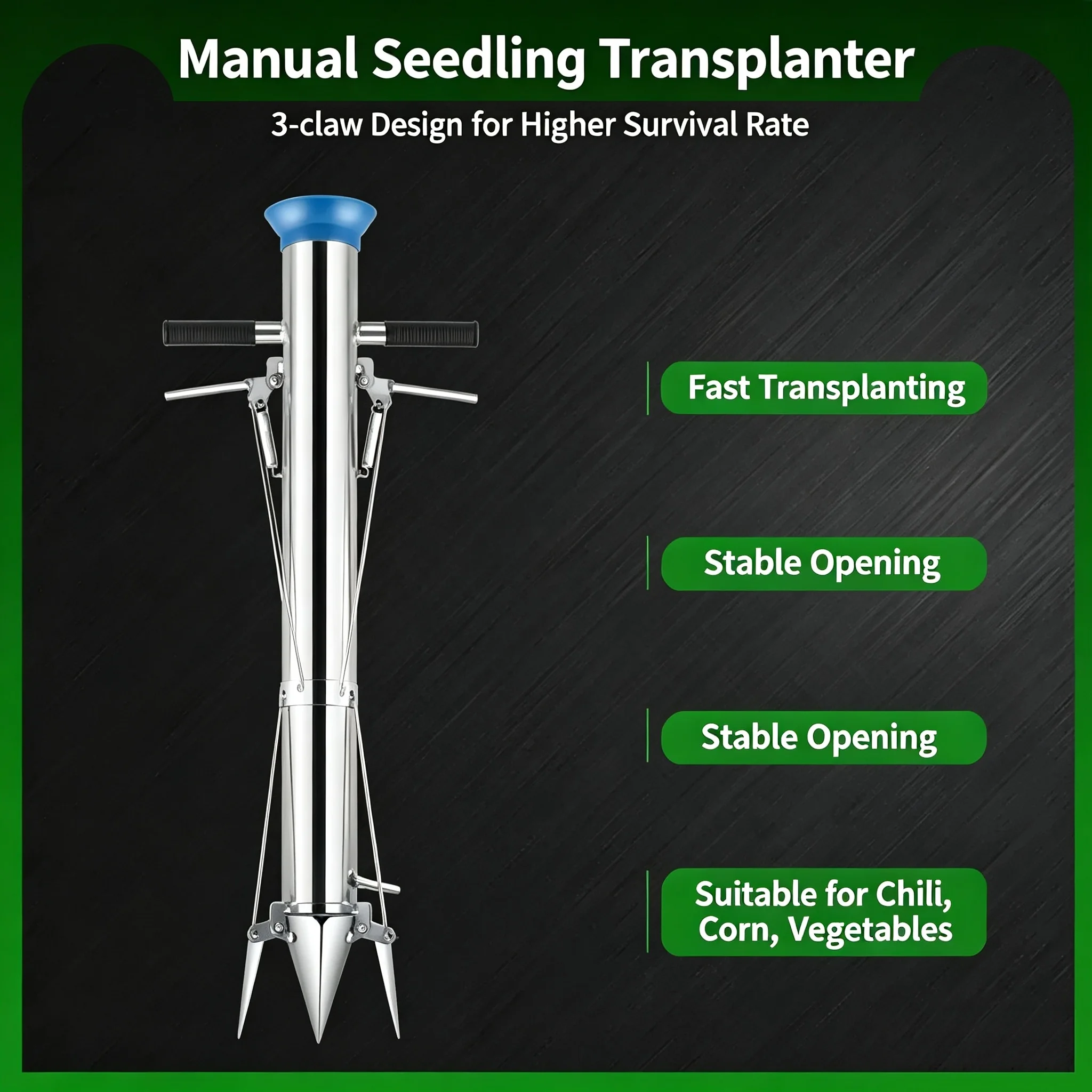 Manual Agricultural Seedling Transplanter, Vegetable Flower Chili Corn Transplanting Planter
