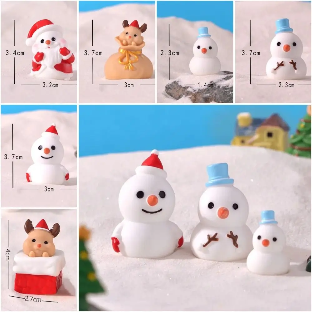 Miniature Snowman Miniature Snowman Model Micro Landscape Christmas Santa Claus Figurine Elk Cute Christmas Decorations