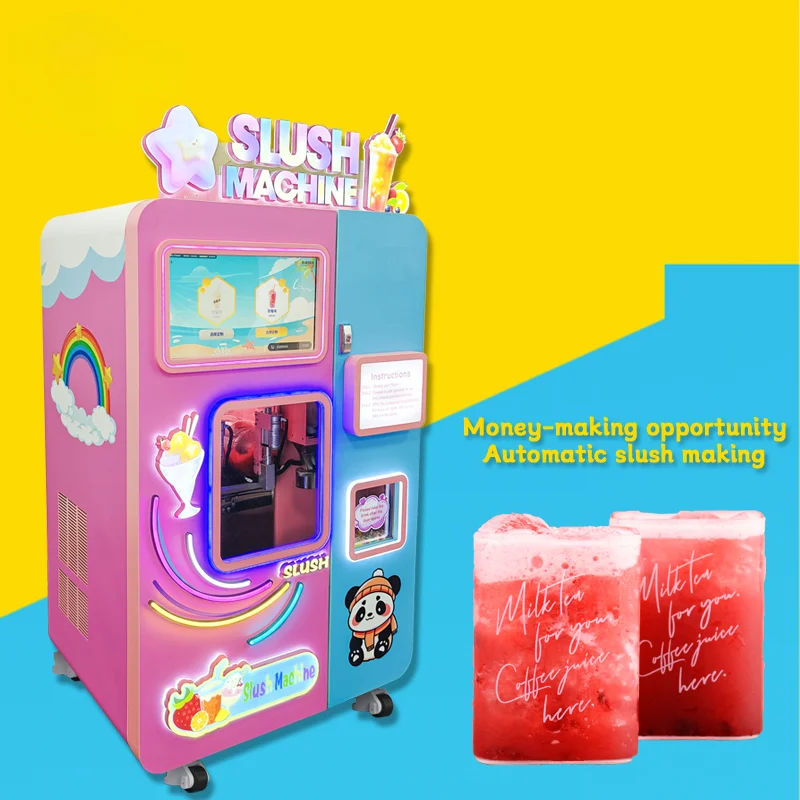 Beste Slush-Herstellungsmaschine, kommerziell, vollautomatisch, CE-gefrorene Getränke mit hoher Kapazität, Slushie-Verkaufsautomat, Preisverkauf
