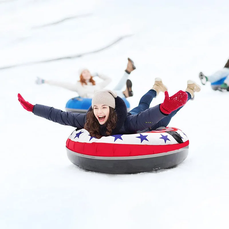 

Inflatable Snow Ski Tube 70-130cm Heavy Duty Inflatable Sledge Snow Sled/Tube