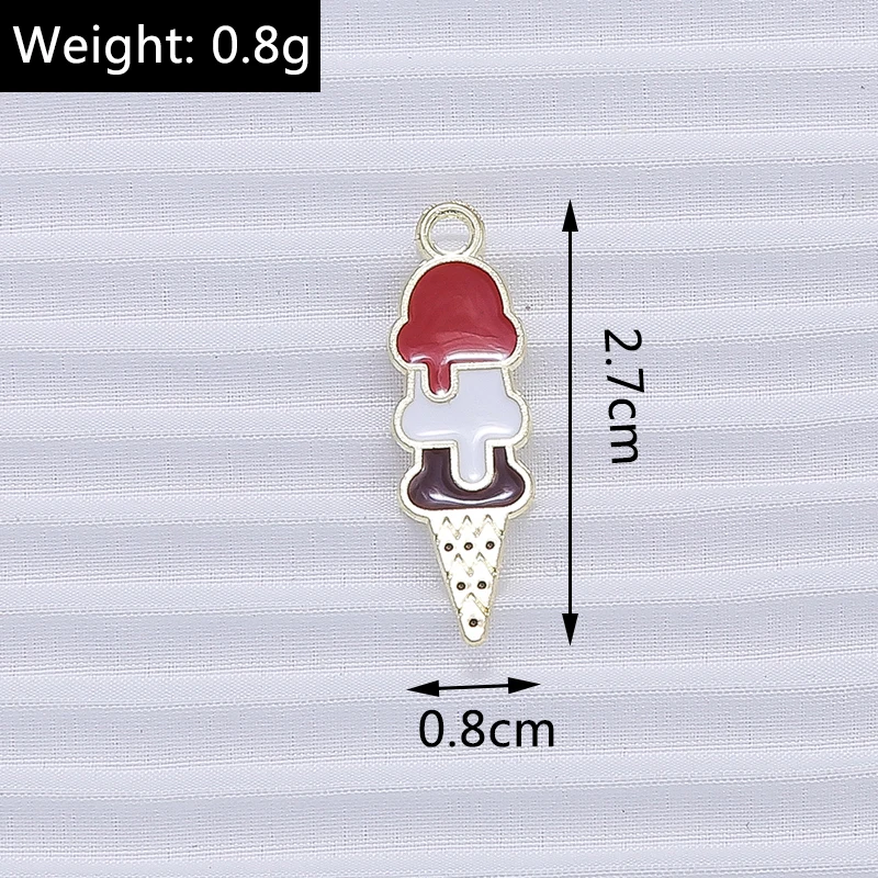 10 Stück Mix süße Sommergetränk Charms Emaille Eis Popsicle Charms Anhänger für Schmuckherstellung DIY Ohrringe Halskette Handwerk Geschenk – Detail 2