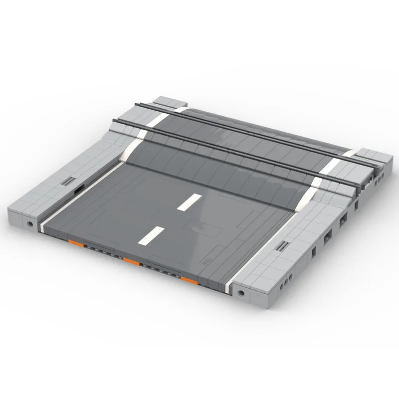 MOC-227976 Widok Ulicy Budynki Pociąg Jaskinia Miasto Kolejka Tor Kolejowy Balustrady Akcesoria Małe Elementy DIY Model Klocki Edukacyjne dla Chłopców