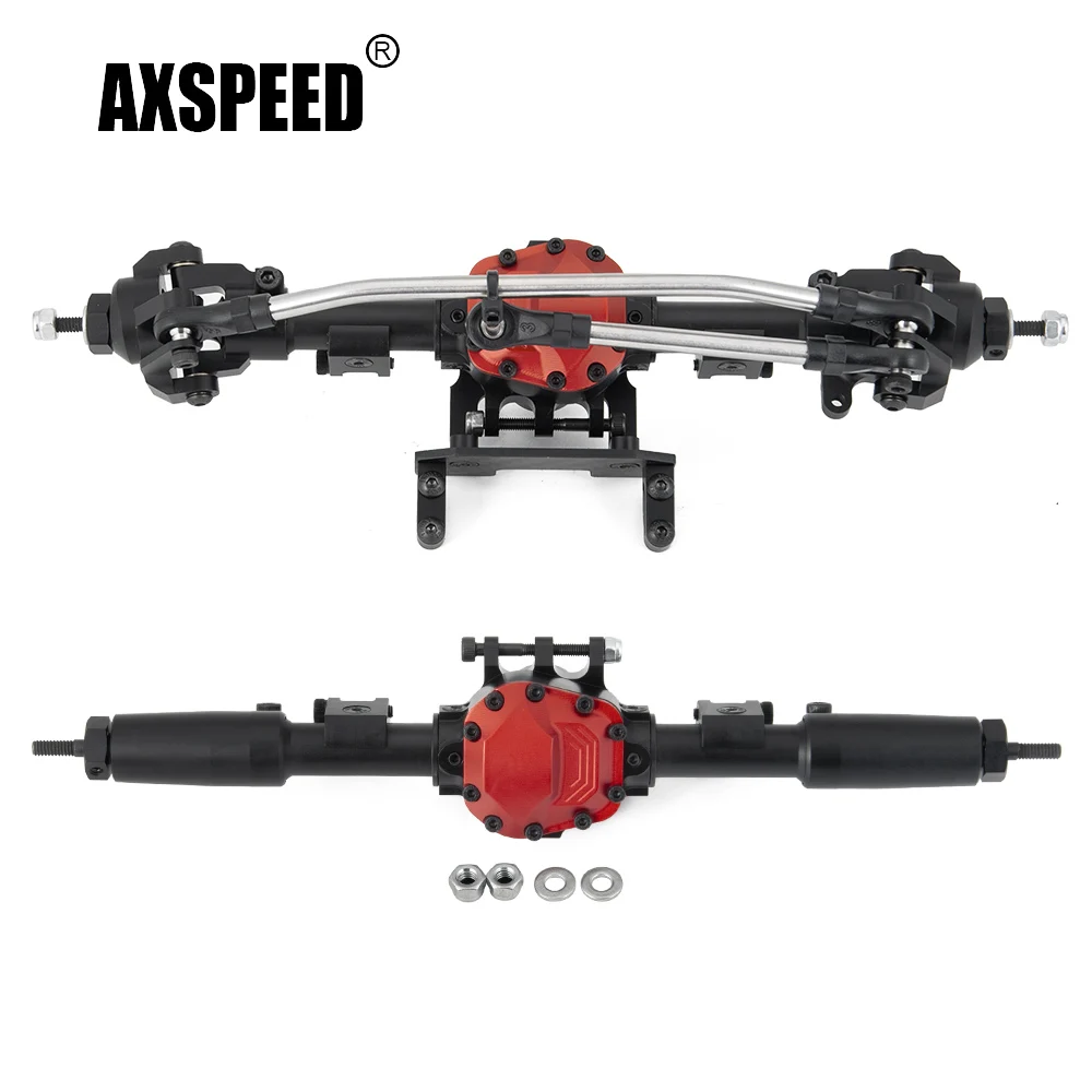 AXSPEED Complete Metal Alloy Front / Rear Straight Axle for Axial SCX10 II 90046 90047 1/10 RC Crawler Car Upgrade Parts