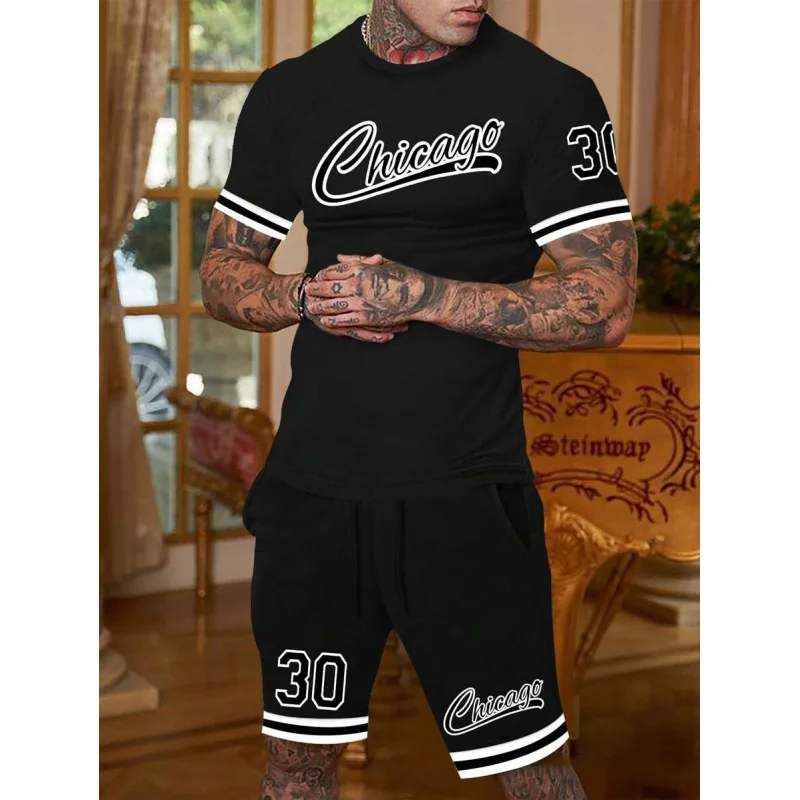 

Fashion Suits Summer Men's Set New Arrival Goods T Shirt for Man 2 Piece Outfit Set Male Clothes Setup Men's Large Size Clothing