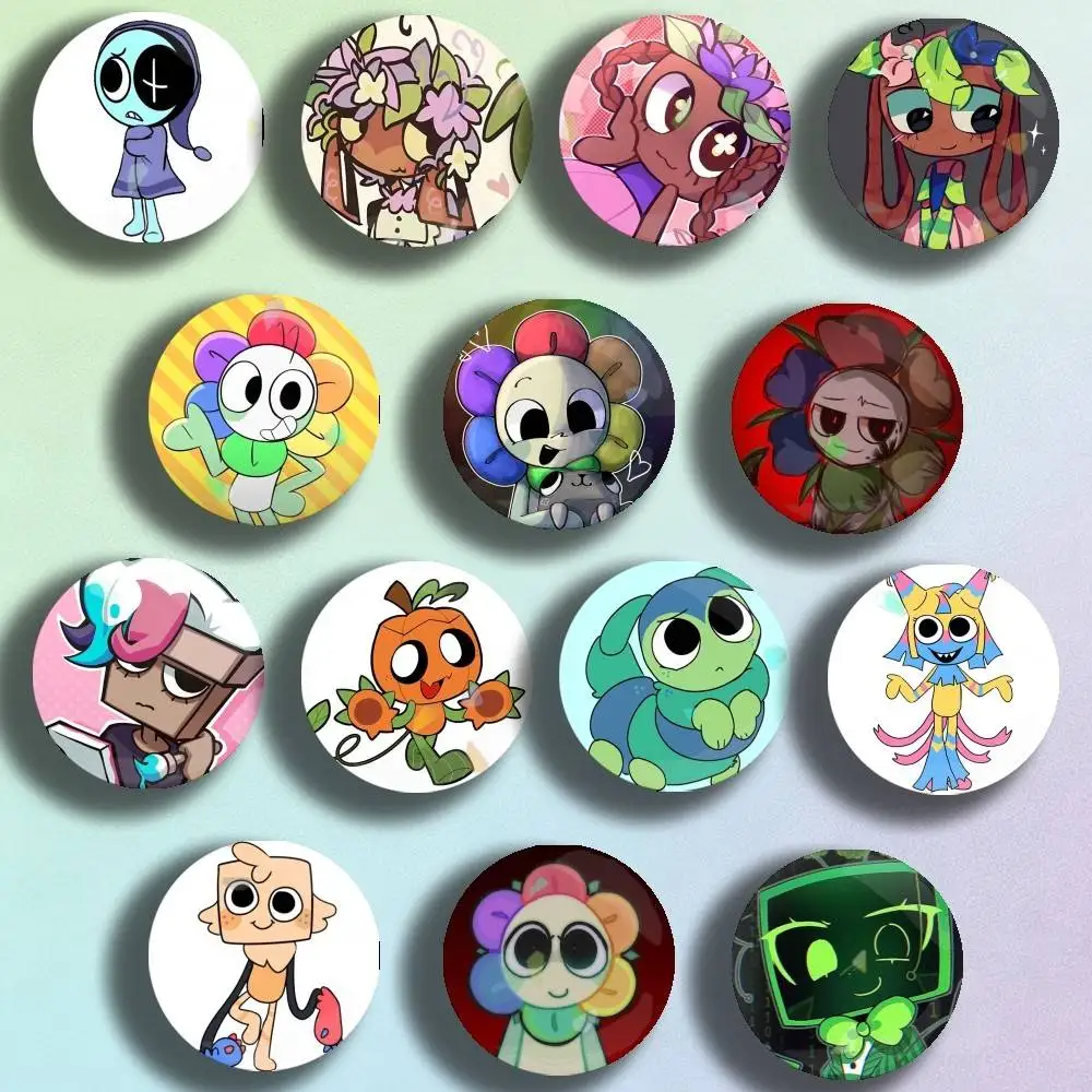 

Horror Game Dandys World Laser Badge Creative Pins Brooch for Bag Clothes Hat Decor Gifts Fans Collect