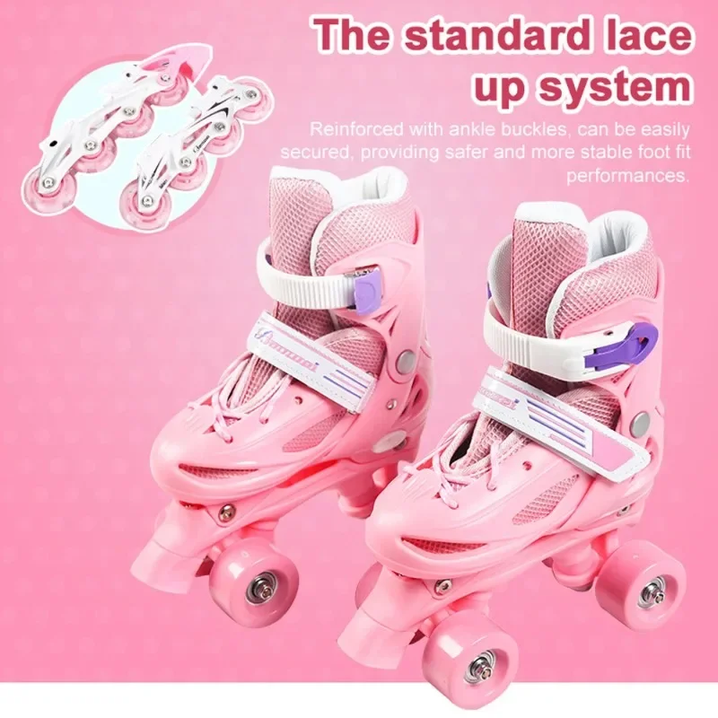 Breathable Skating Shoes Kids Beginner Roller Skating Shoes Stable Children Skates Adjustable Szie Roller Skates