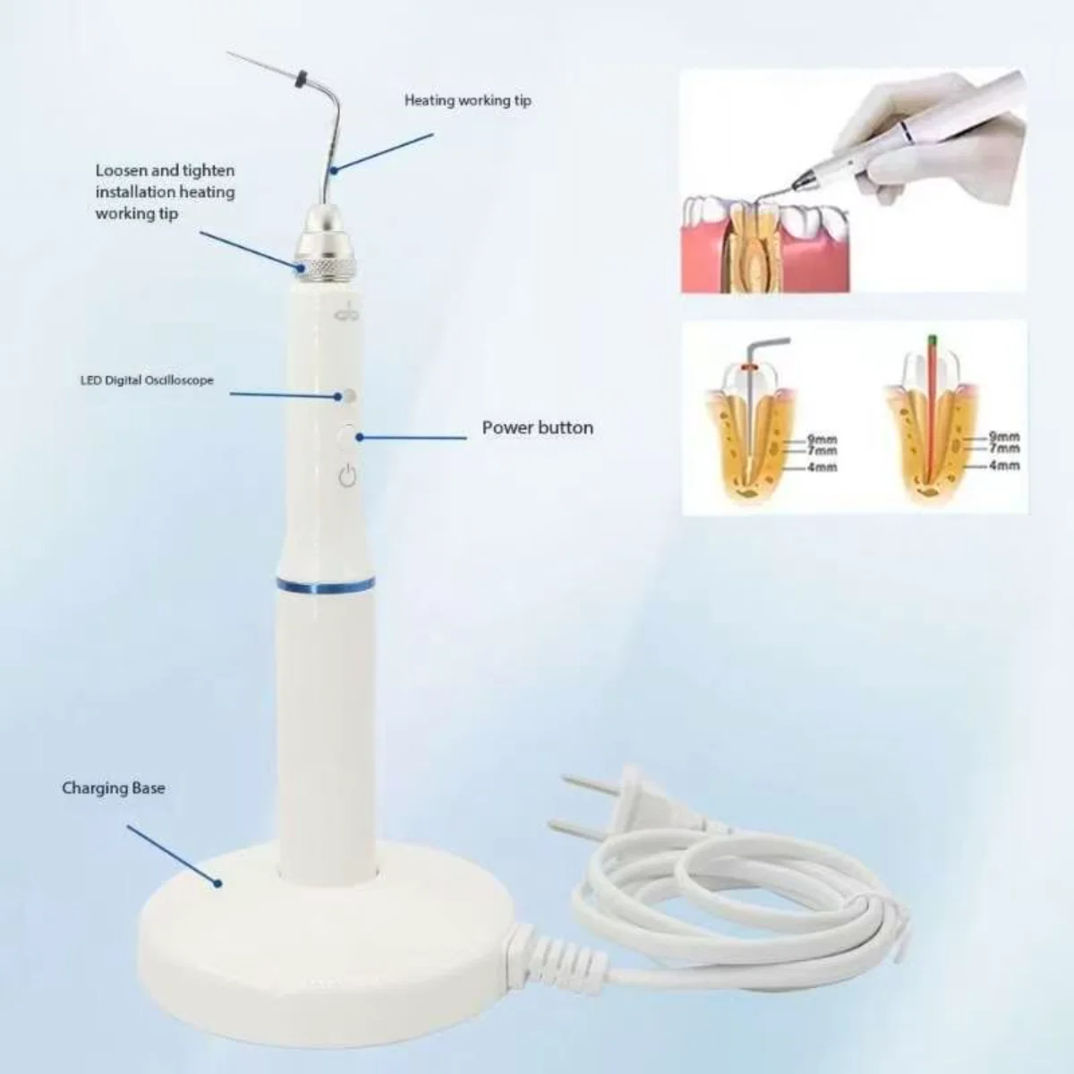 Dentistry Dental Cordless Gutta Percha Obturation System Endo Heated Pen 2 Tips Rapid Heating Dentistry Endodontic Root Tools