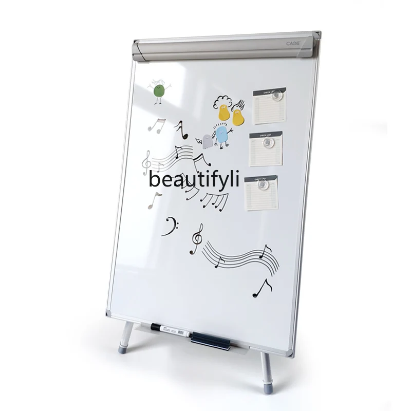 Triangle Bracket Tempered Glass Vertical Mobile Whiteboard Teaching Office Training Magnetic White-Board