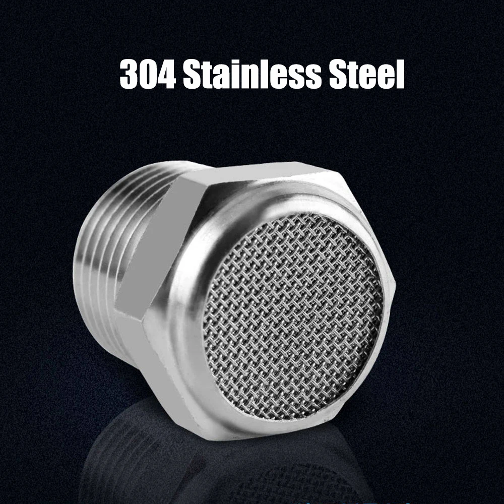 1Pc 304 Stainless Steel Muffler with Flat End and Pointed End BSL Series G1 G1/8 G1/4 G3/8 G1/2