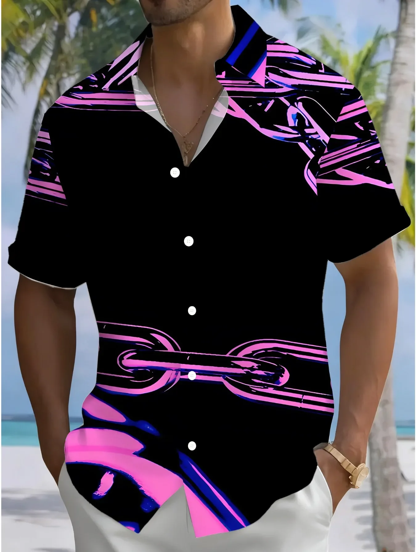 

Men's Casual Hawaiian Shirt 2026 New Summer Style Man Women Short Sleeve Fashion Beach Party Print Vacation Outfit Tops