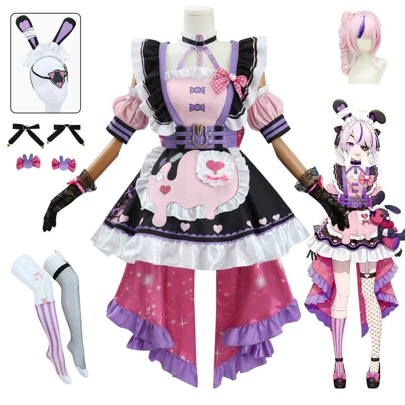 

Maria Marionette 2nd Costume Cosplay NIJISANJI EN ILUNA Full Set Coat Skirt Eyepatch Gloves Bowtie For Women Halloween