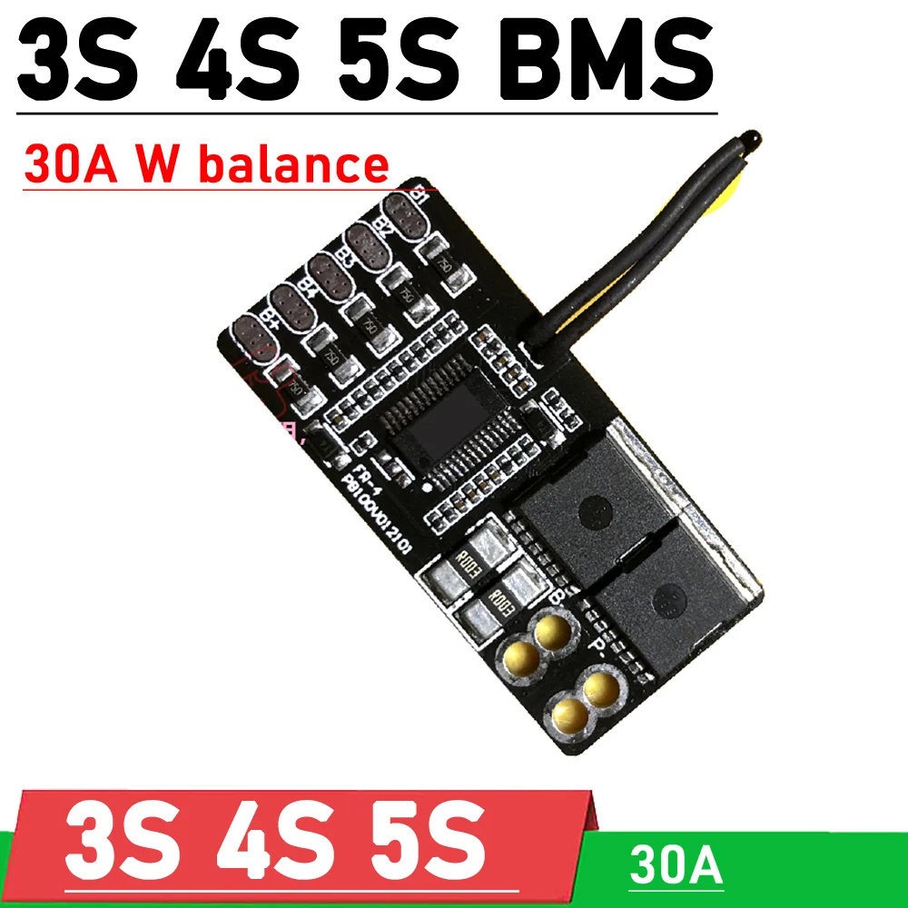 3S 4S 5S 30A BMS 12.6V 14.4V 16.8V 18650 Li-ion Lithium Battery Protection Board balance vacuum cleaner electric drill batteries