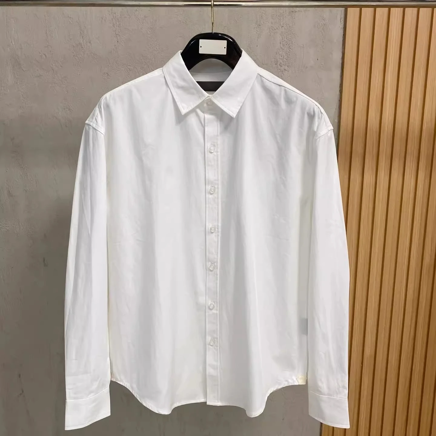 

Italian old money style LP 26ss high density twill cotton solid color shirt