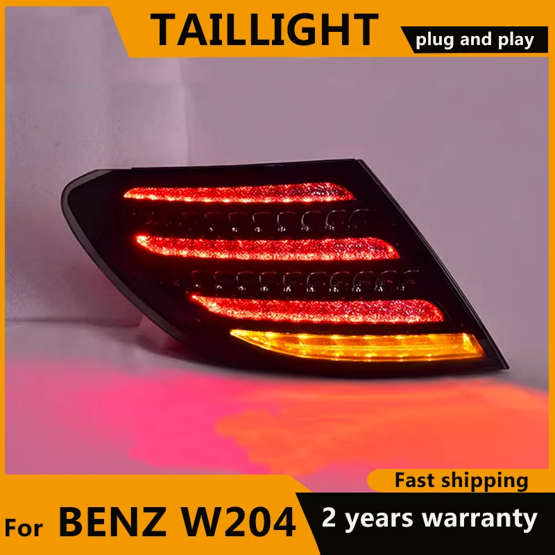 LED Taillights For Mercedes-Benz W204 2007-2014 C200 C260 C300 C63 Full LED Tail lights DRL Dynamic turn signal Rear Fog Lamps