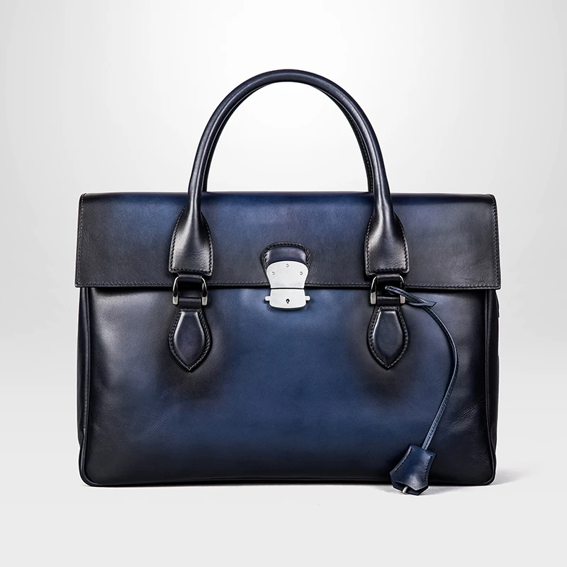 

DIMY 2025 men's new business briefcase men's leather high-end luxury handmade retro computer handbag shoulder bag men's bag