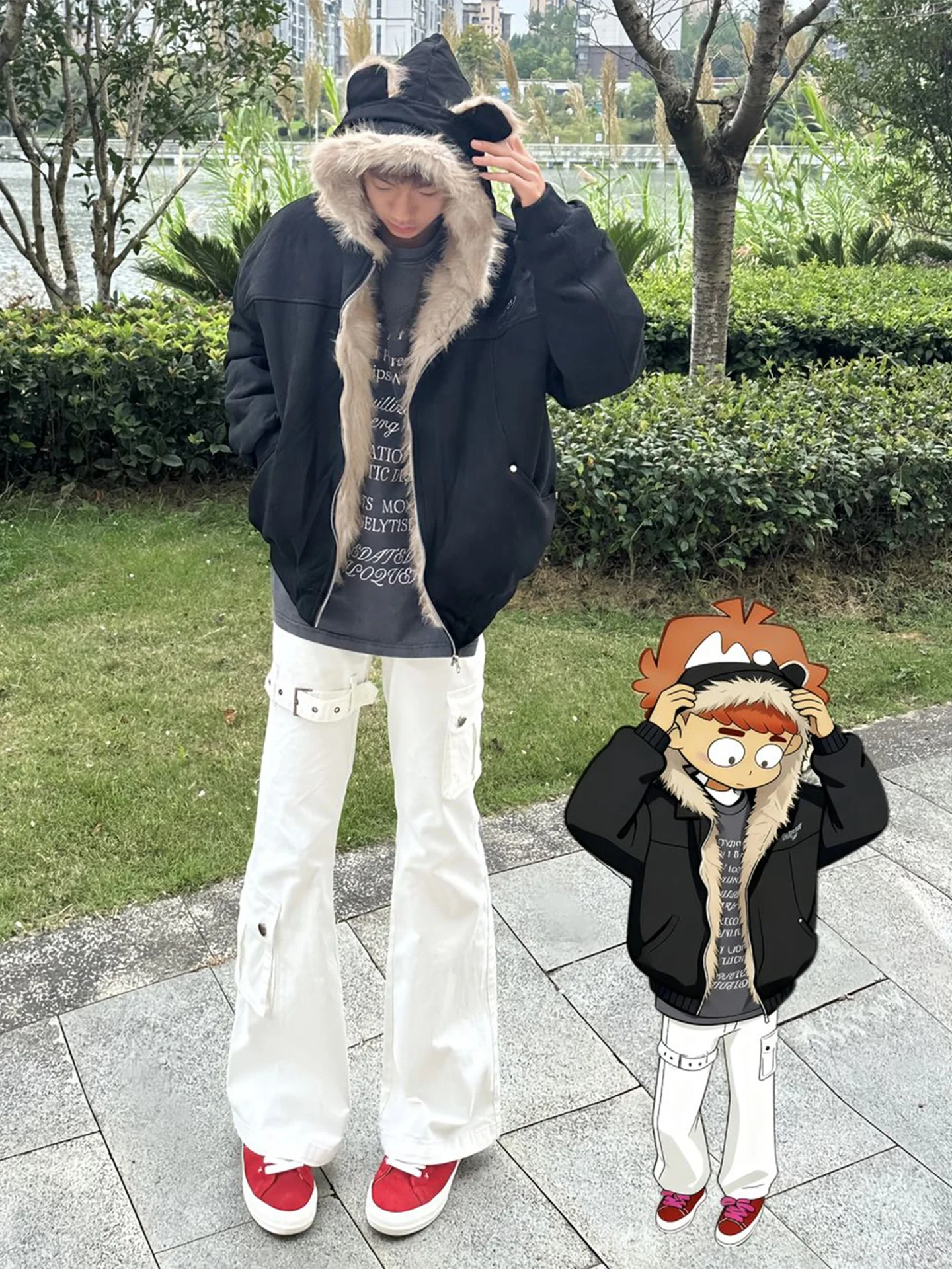 

Утепленная замшевая или хлопковая куртка для мужчин, зимнее теплое пальто с меховым воротником, повседневное, на молнии, с длинными рукавами