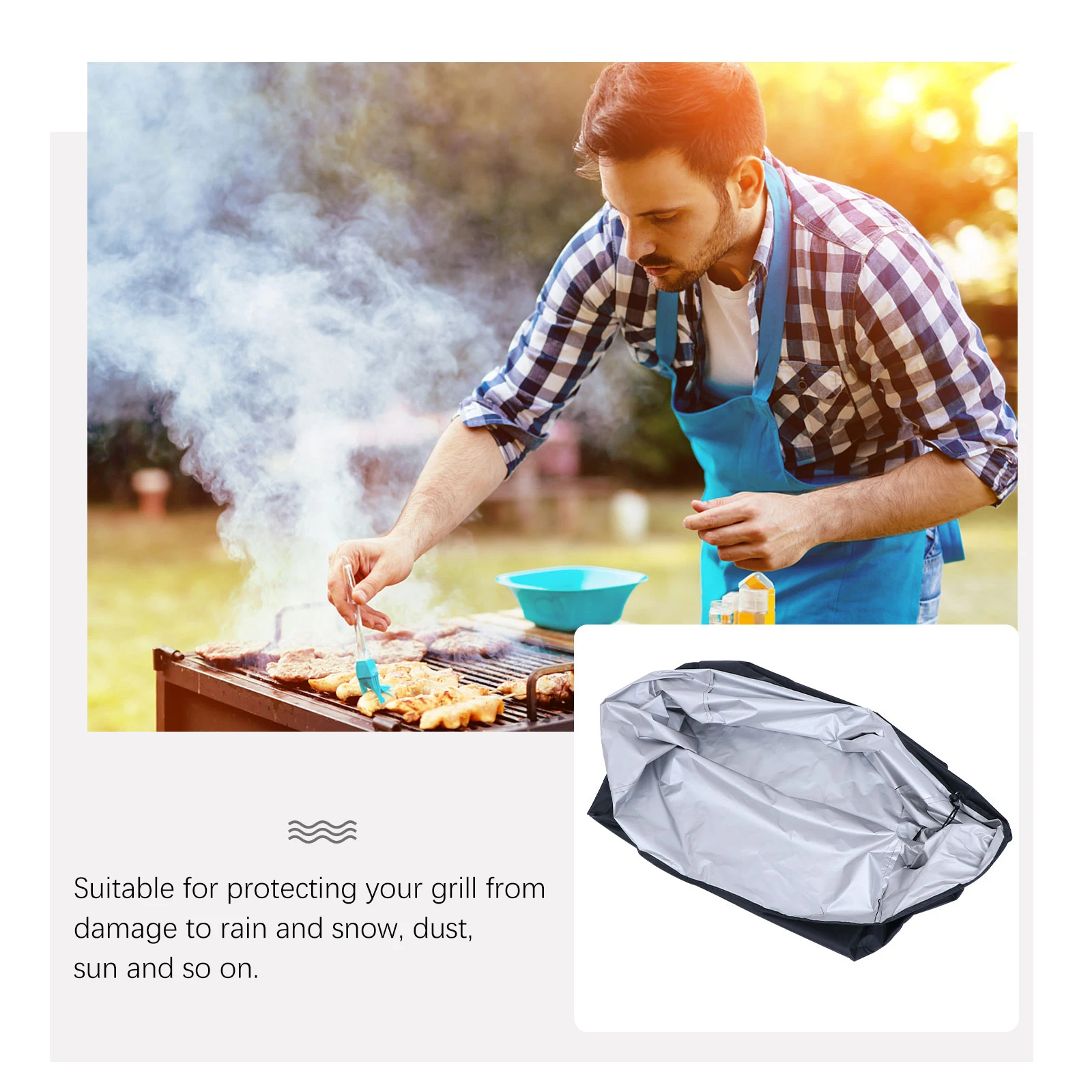 

Barbecue Cover Uv Resistant Waterproof Durable Oxford Fabric Weatherproof Grill Protection Home Barbecue Cover