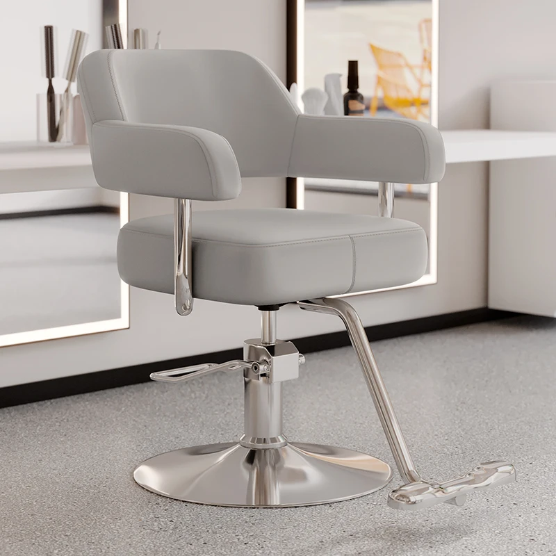 

Luxury Barbers Armchairs Aesthetic Ergonomic Footrest Hairdressing Chair Leather Sillas Barberia Barber Equipment MQ50BC