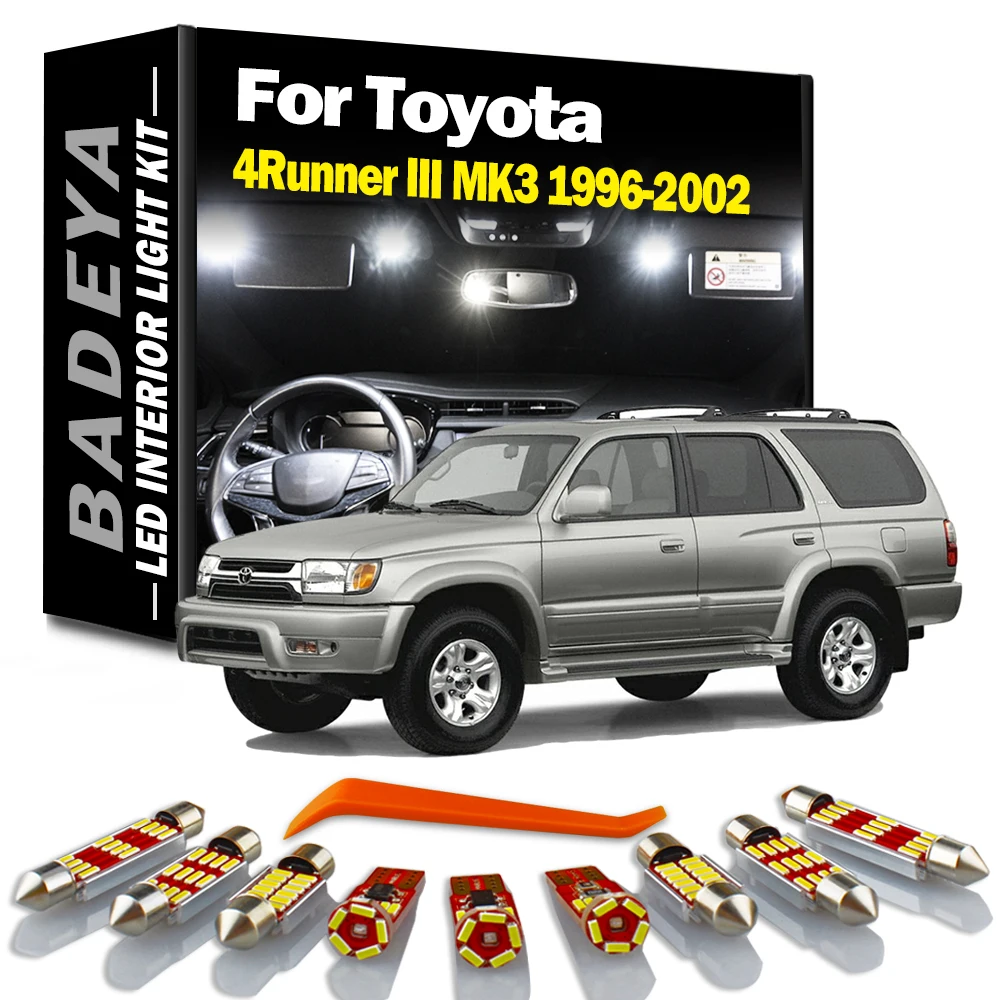 

BADEYA 13 шт. Canbus для Toyota 4Runner III MK3 1996-2000 2001 2002 автомобильный светодиодный светильник для чтения в салоне багажника, комплект ламп для подъема пластины