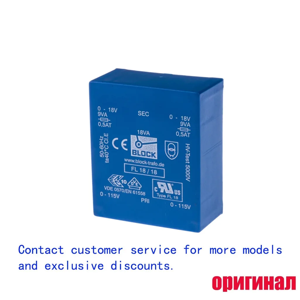 FL18/18 BLOCK PCB Encapsulated Transformer,18VA,2×115V to 2×18V,Safety Isolation Transformer