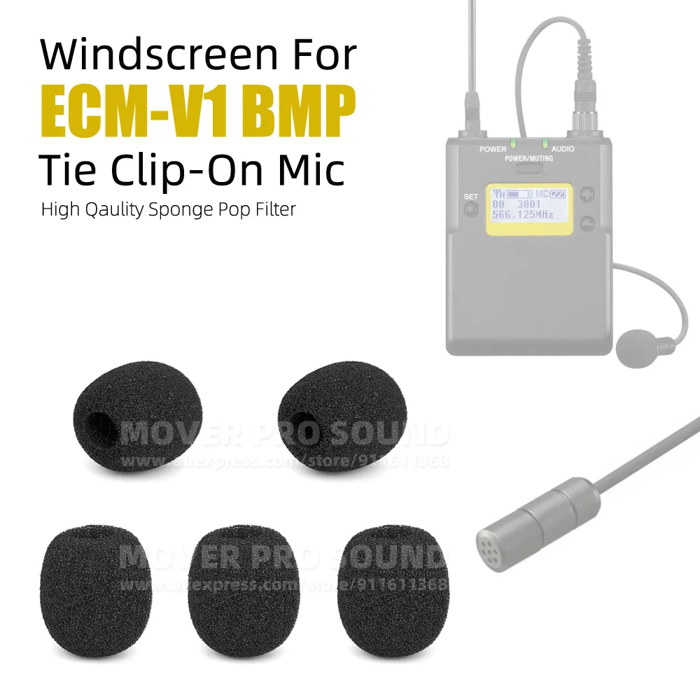 

For SONY UWP-D21 ECM-V1 BMP ECM V1 V 1 Lavalier Microphone Tie Clip On Mic Pop Filter Windshield Sponge Cover Shield Windscreen