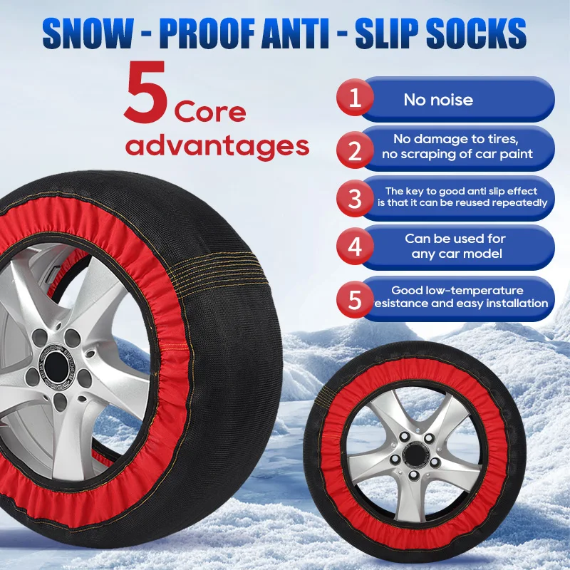 Anti-skid Car Snow Socks Snow Chain Car Wheel Chains Off Road Snow Chain Winter Accessories For Tesla for BMW for Audi for Volvo