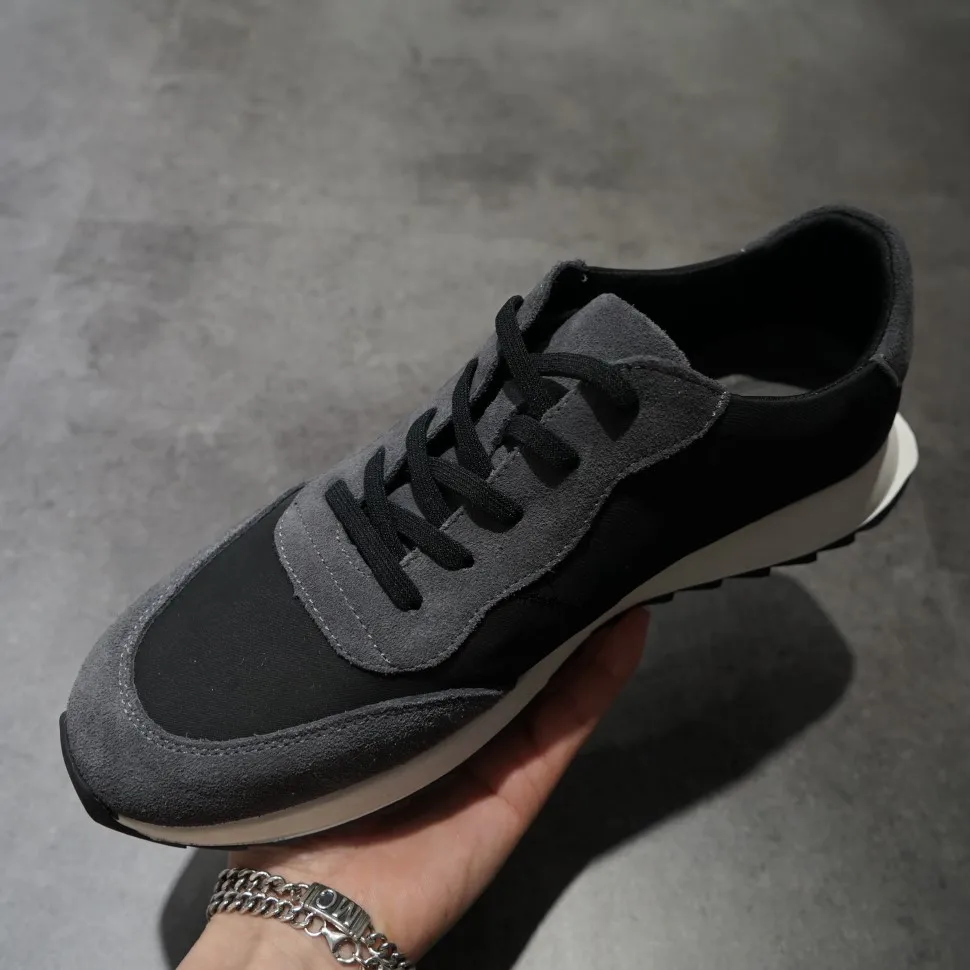 

Men's Spor Low-Top Glue Adhesive Running oes Breathable Lightweight Rubber Outsole Leather Upper Slip-On round Toe oes