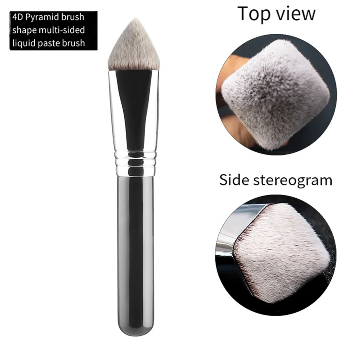 4-Pack for Full Face Multifunctional Foundation Brush 3D 4D Multi-Faceted Makeup Brush Powder Liquid Concealer Brush