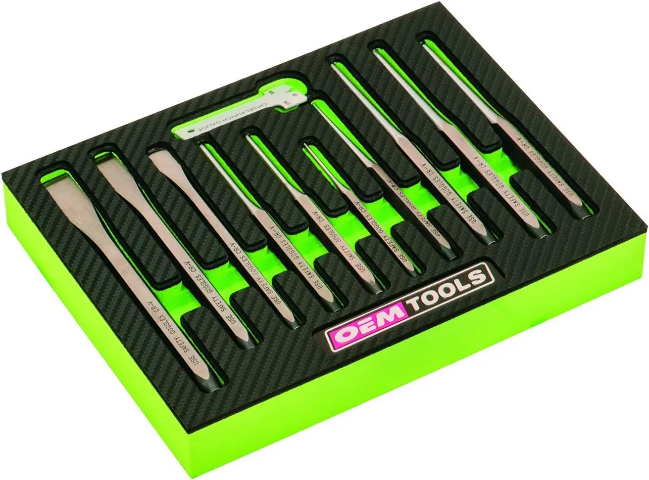 

Набор из 11 пробойников и зубил для резки, формовки и пробивки средних и мягких металлов из термообработанной легированной стали