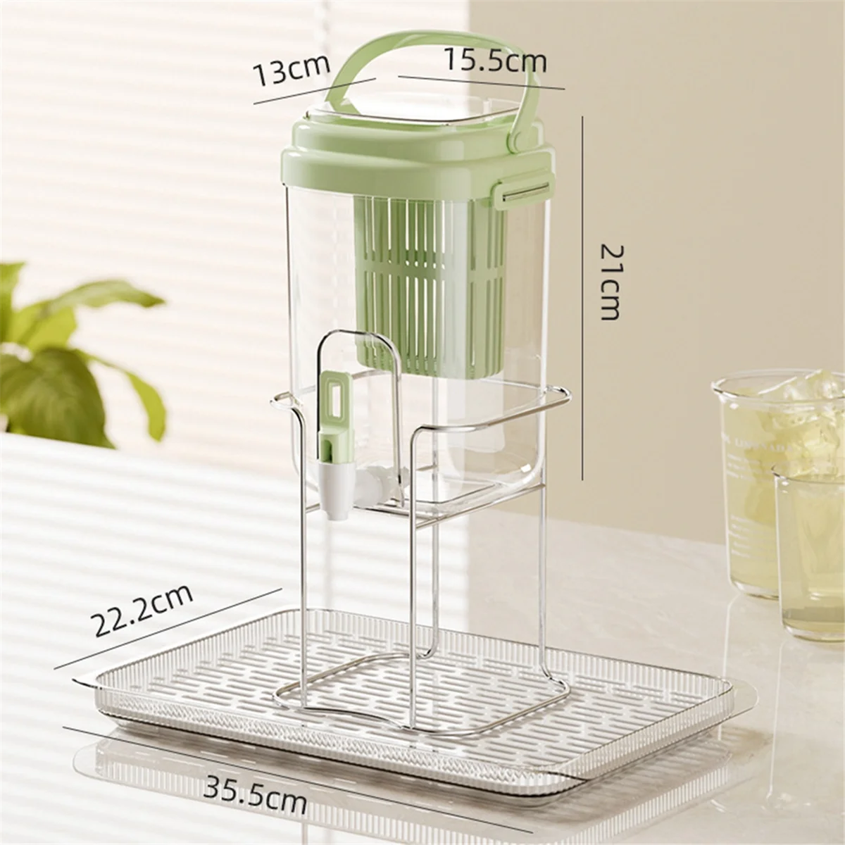 Hervidor frío Y31A con grifo, refrigerador, jarra de agua y jugo, dispensador de bebidas de plástico para el hogar, contenedor de bebidas con filtro para 2L D