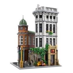 4083pcs Custom MOC Modular Office and Barber Shop Street Scene Model Building Blocks DIY Assembly Toys Christmas Gift