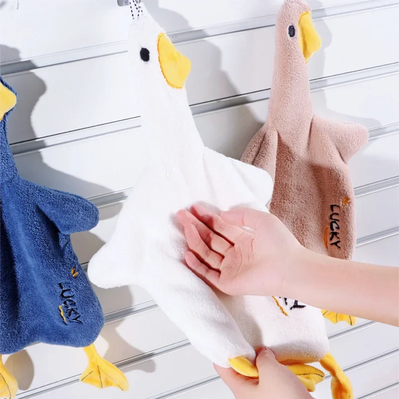 Designed Chic Bathing Towel Cute Cartoon Absorbent Hand Towel Non-shedding Hanging Duck Wipe Towel Soft Kids Hand Towels 핸드타올