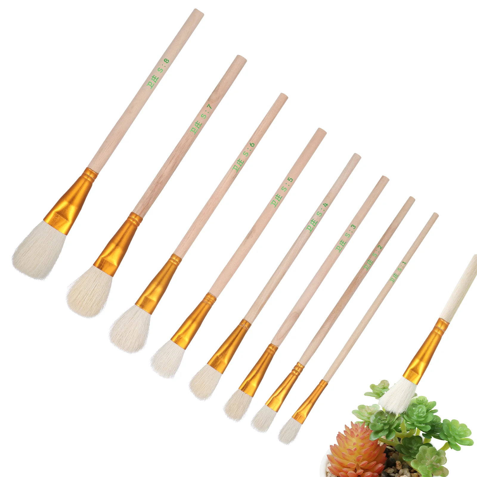 

8 Pcs Artificial Chalk Brush Design Pollinator Pollination Tool Peach Tree Suite Powder Sprayer Wood Duster