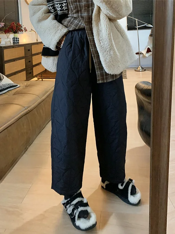 

Хлопковые брюки с высокой талией и широкими штанинами, женские свободные повседневные зимние утягивающие стеганые брюки из тыквы, японские брюки, осень-зима