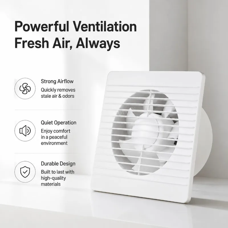 4/6/8 Inch 220V Silent Exhaust Fan Ventilation Vent Fan Range Hood Extractor Fan Ventilator Bathroom Kitchen Toilet
